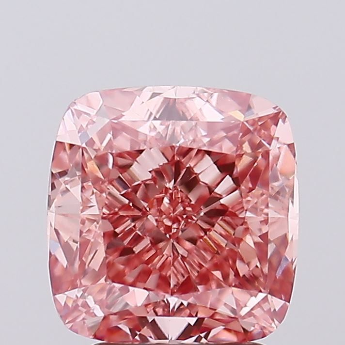 Cushion Fancy Vivid Pink Lab-grown Diamond 3.04ct VS1 loose diamond