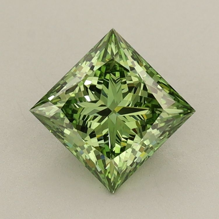 Princess Fancy Vivid Green Lab-grown Diamond 1.04ct VVS2 loose diamond
