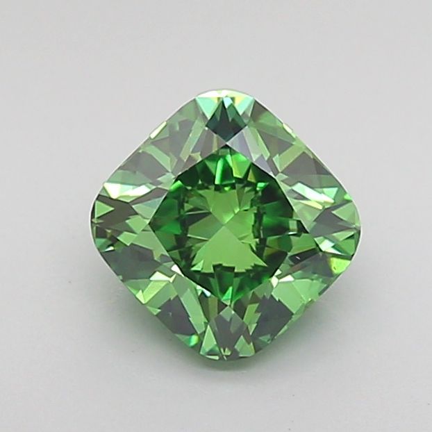 Cushion Fancy Vivid Green Lab-grown Diamond 1ct VS1 loose diamond