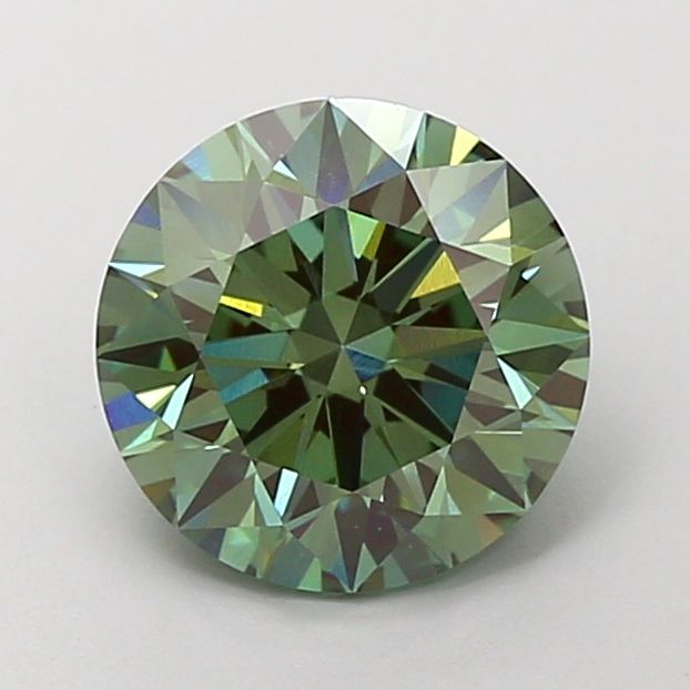 Round Fancy Vivid Green Lab-grown Diamond 2.11ct VVS2 loose diamond