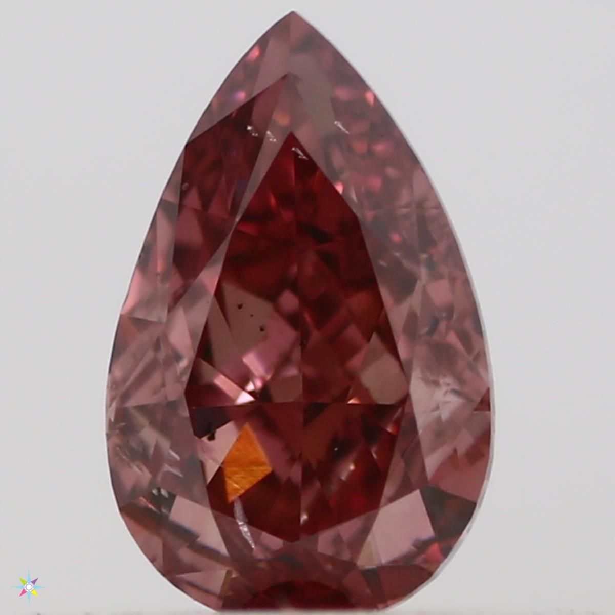 Pear Fancy Deep Orangey Pink Natural Diamond 0.3ct SI2 loose diamond