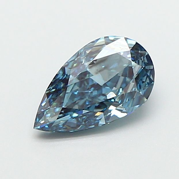 Pear Fancy Intense Greenish Blue Lab-grown Diamond 0.84ct VVS2 loose diamond