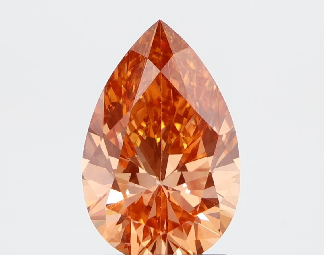 Pear Fancy Orange Lab-grown Diamond 2.04ct VS2 loose diamond