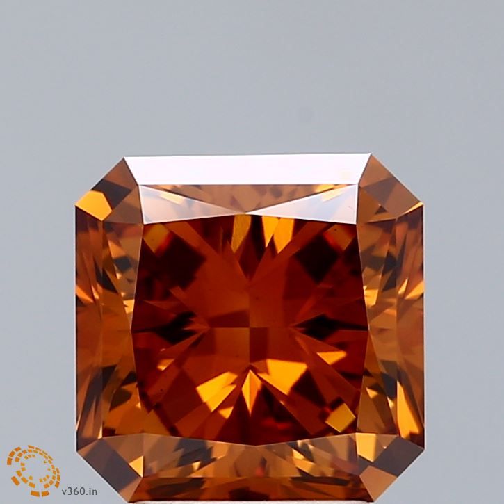 Square Radiant Fancy Orange Lab-grown Diamond 3.12ct VS1 loose diamond