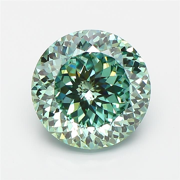 Round Fancy Vivid Green Lab-grown Diamond 3.76ct VS2 loose diamond