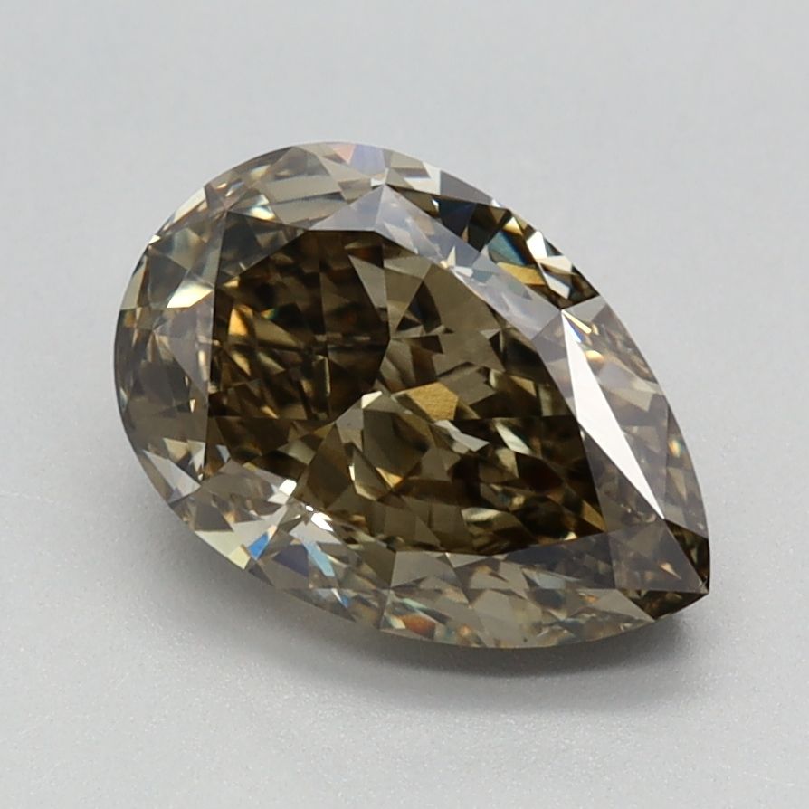 Pear Fancy Brownish Gray Lab-grown Diamond 1.87ct VVS2 loose diamond