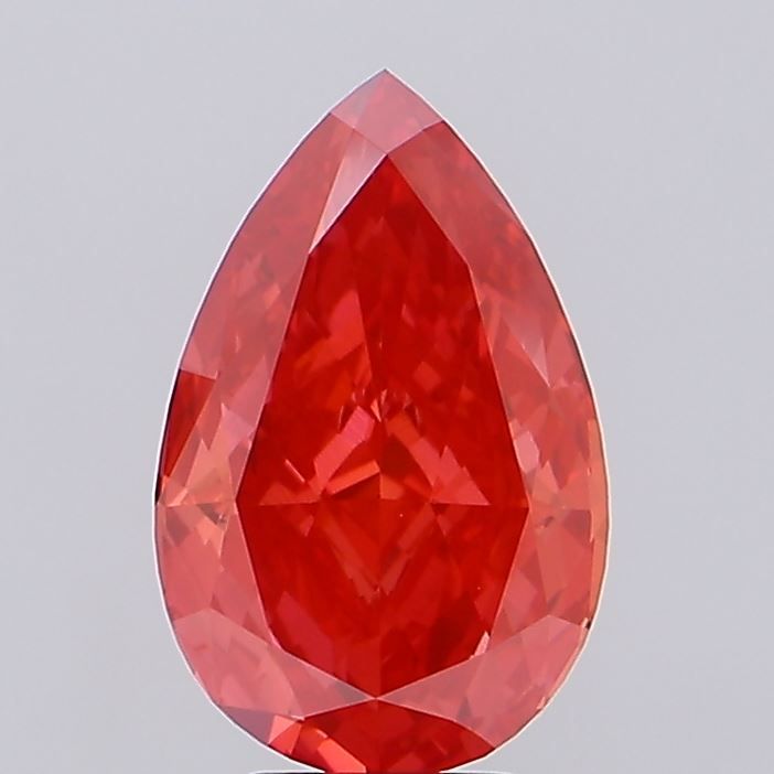 Pear Fancy Vivid Red Lab-grown Diamond 5.3ct VVS2 loose diamond