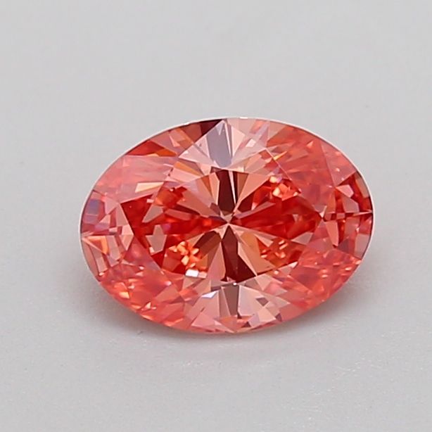 Oval Fancy Vivid Pinkish Orange Lab-grown Diamond 0.71ct VS2 loose diamond
