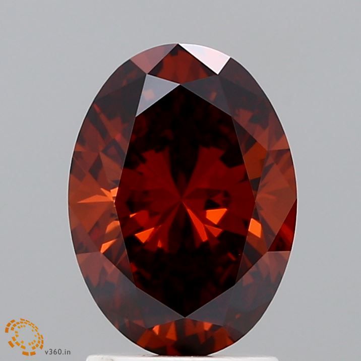 Oval Fancy Deep Orange Lab-grown Diamond 2ct VS1 loose diamond