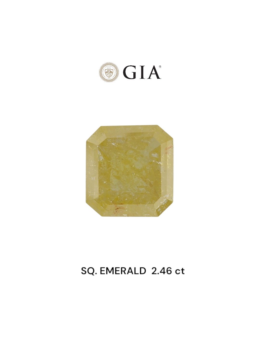 Square Emerald Fancy Intense Yellow Natural Diamond 2.46ct loose diamond