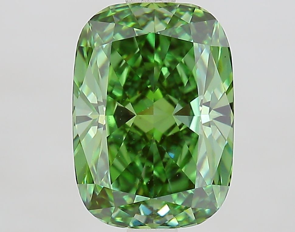 Cushion Fancy Vivid Green Lab-grown Diamond 2.61ct VVS2 loose diamond
