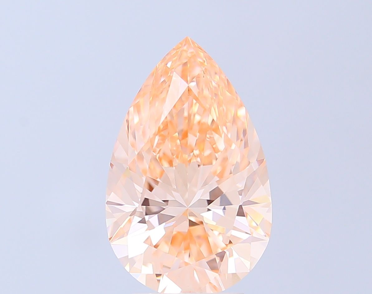 Pear Fancy Intense Pink Orange Lab-grown Diamond 5.08ct VVS2 loose diamond
