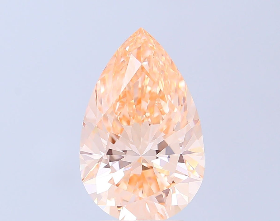 Pear Fancy Intense Pink Orange Lab-grown Diamond 5.08ct VVS2 loose diamond