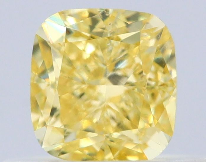 Cushion Fancy Intense Yellow Natural Diamond 0.52ct VS2 loose diamond
