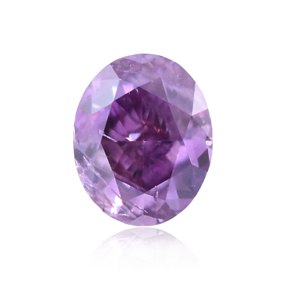 Oval Fancy Deep Pink Purple Natural Diamond 0.13ct loose diamond
