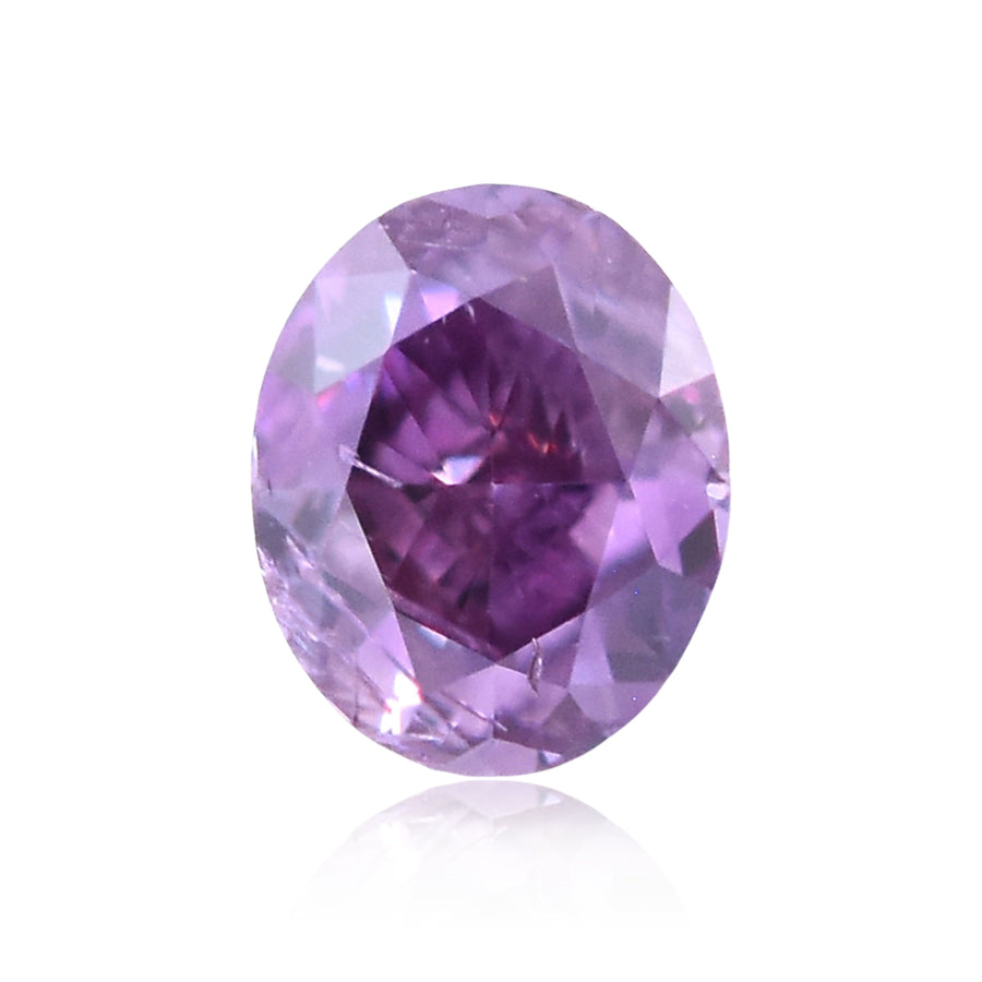 Oval Fancy Deep Pink Purple Natural Diamond 0.13ct loose diamond
