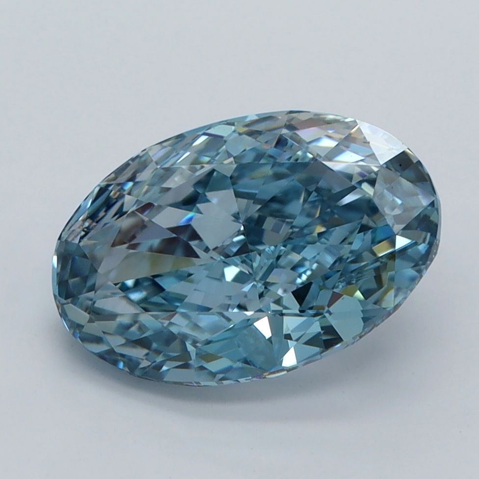 Oval Fancy Vivid Blue Lab-grown Diamond 3.02ct VVS1 loose diamond