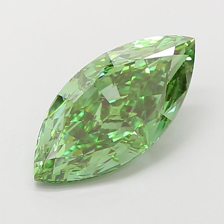 Marquise Fancy Vivid Green Lab-grown Diamond 2.5ct VVS2 loose diamond