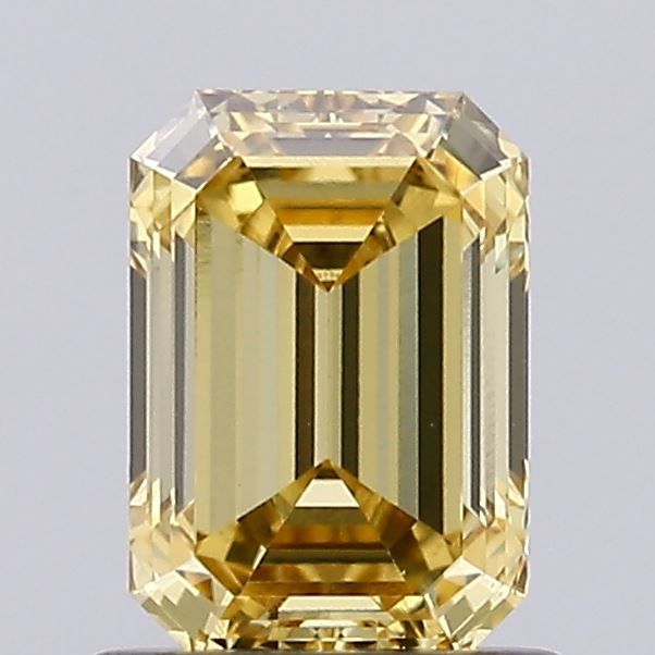 Emerald Fancy Yellow Lab-grown Diamond 1.02ct VS1 loose diamond