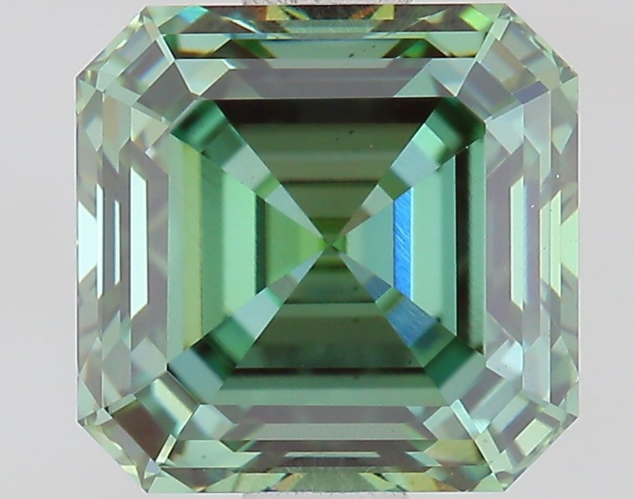 Asscher Fancy Vivid Green Lab-grown Diamond 1.6ct VS1 loose diamond