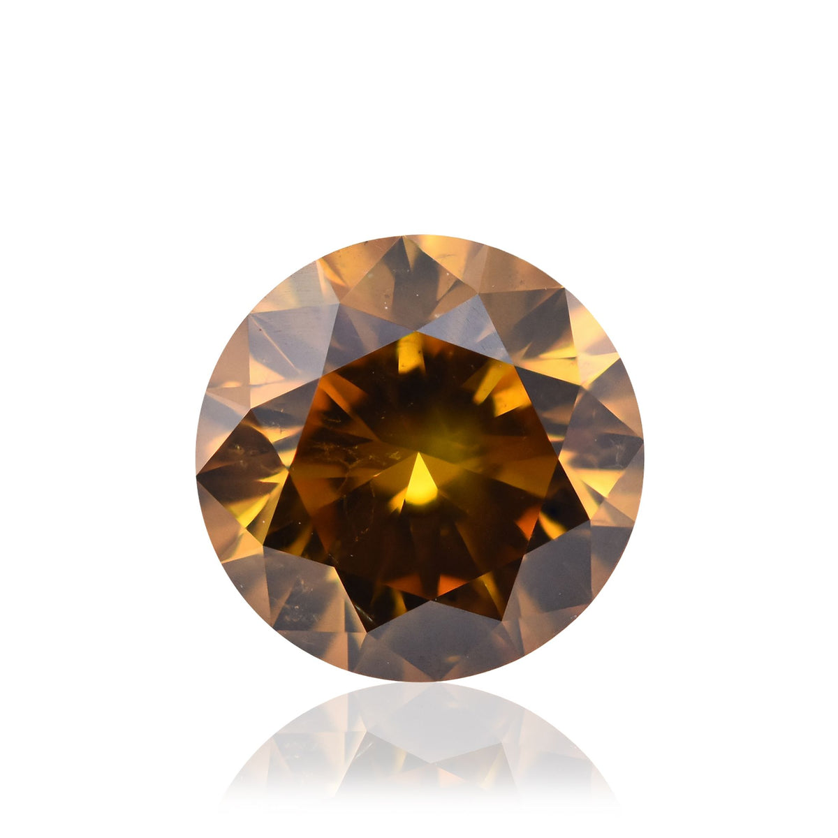 Round Fancy Deep Brownish Yellowish Orange Natural Diamond 1.01ct I1 loose diamond