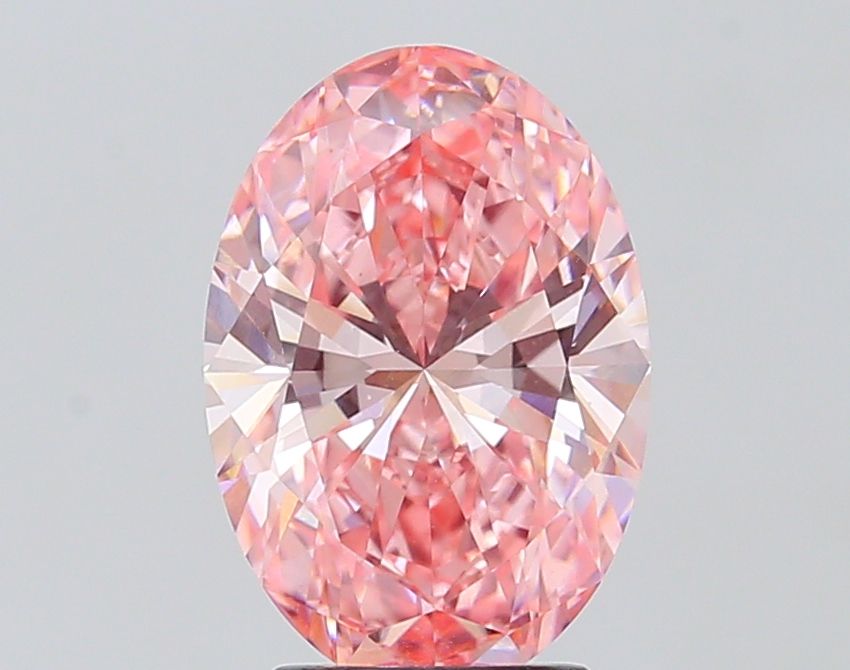 Oval Fancy Vivid Pink Lab-grown Diamond 3.04ct VVS2 loose diamond