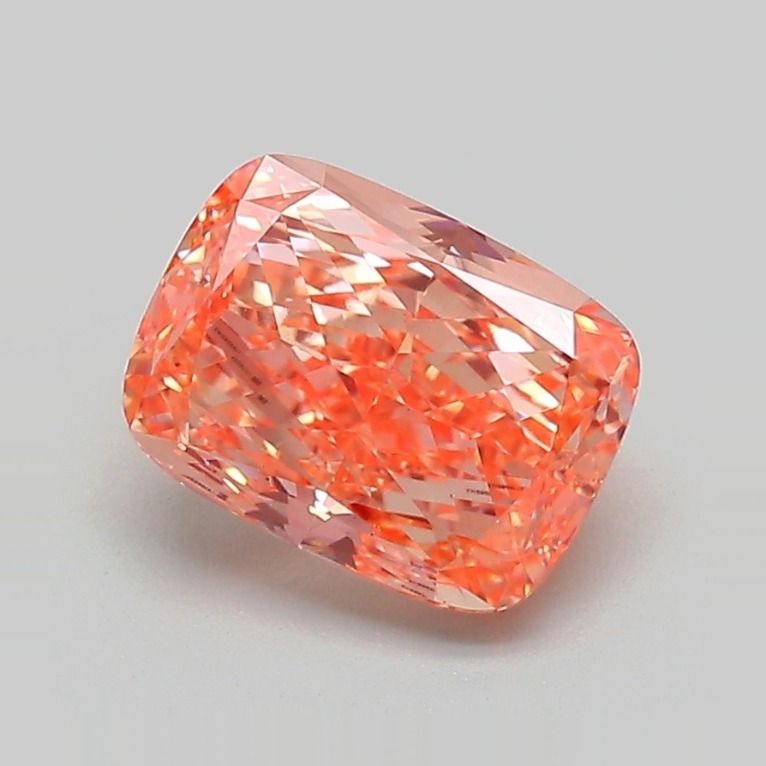 Cushion Fancy Vivid Pink Orange Lab-grown Diamond 1.68ct VS1 loose diamond