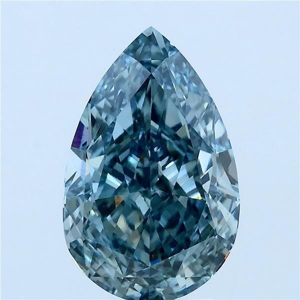Pear Fancy Vivid Green Blue Lab-grown Diamond 4.13ct VS1 loose diamond