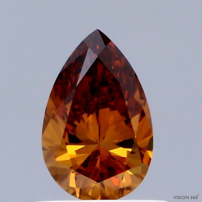 Pear Fancy Vivid Orange Lab-grown Diamond 0.52ct VS1 loose diamond
