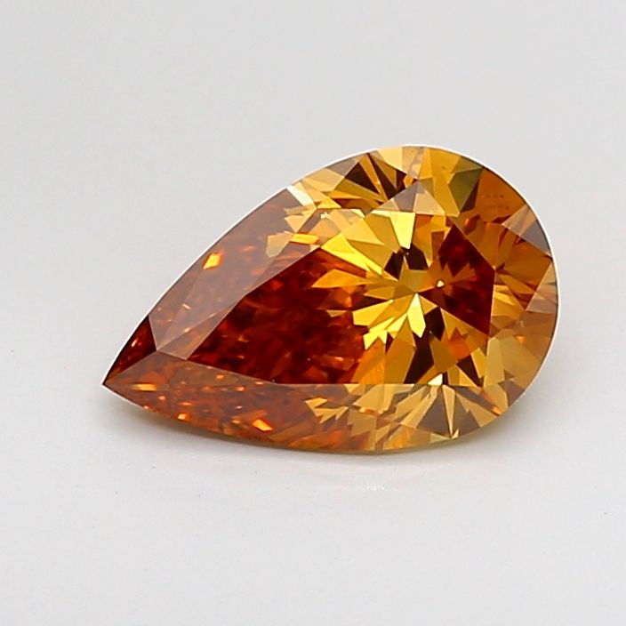Pear Fancy Vivid Yellowish Orange Lab-grown Diamond 1.48ct VS1 loose diamond