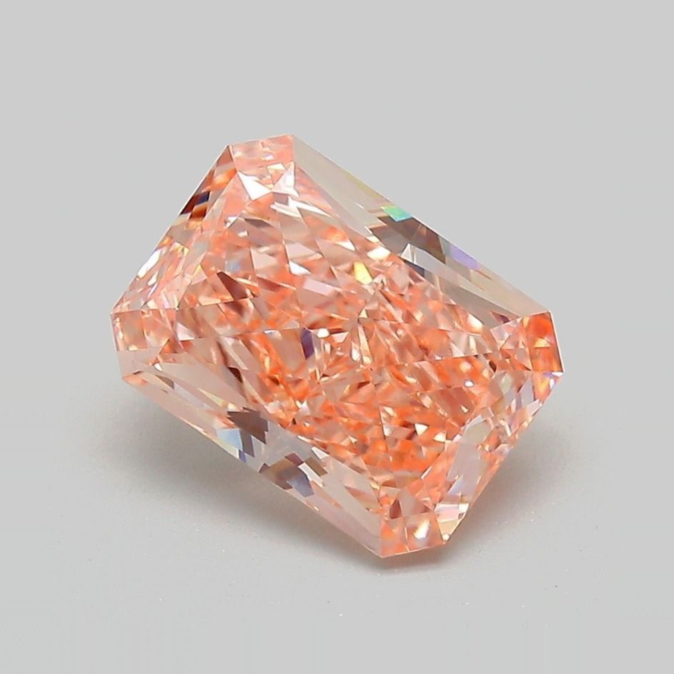 Radiant Fancy Vivid Pink Orange Lab-grown Diamond 1.67ct VVS2 loose diamond