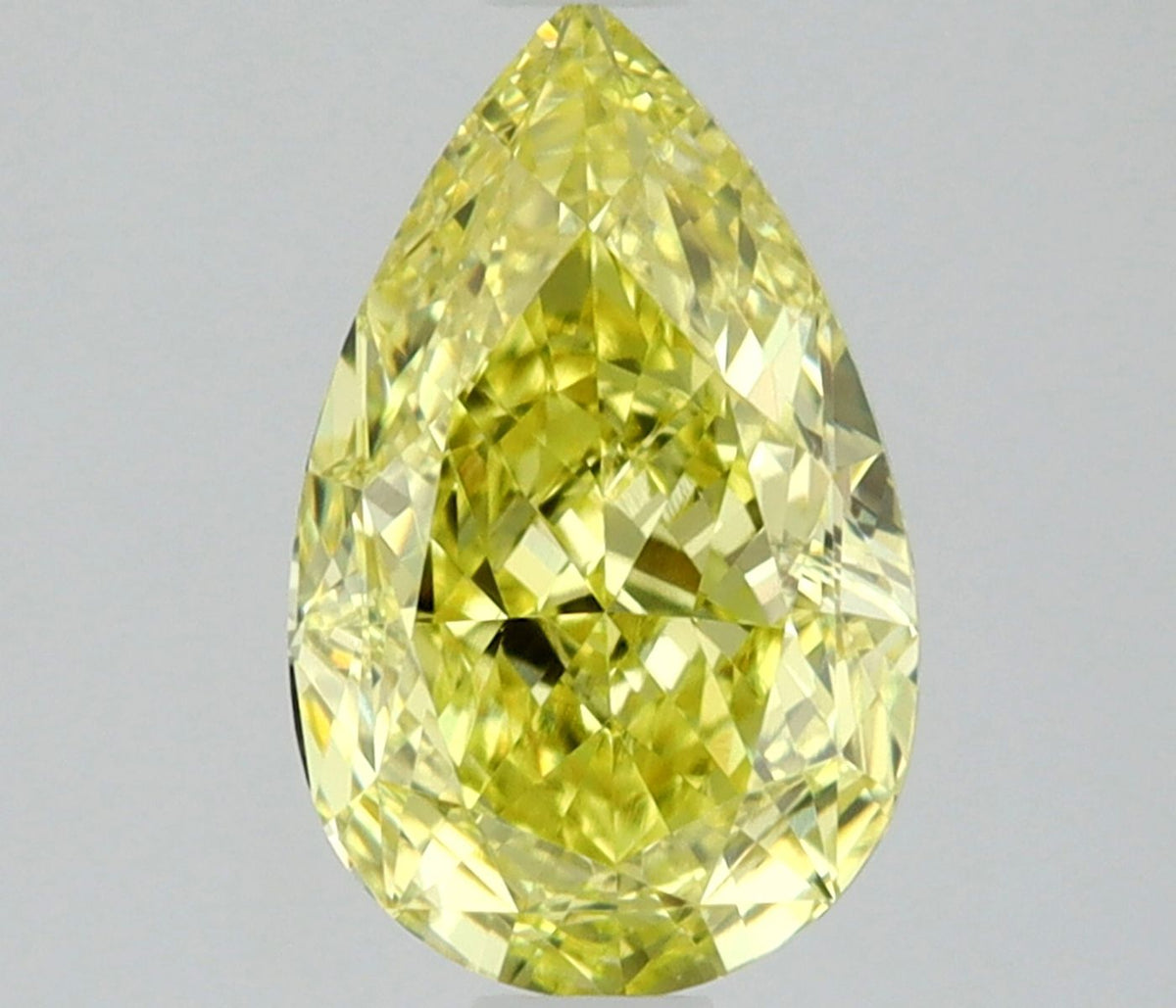 Pear Fancy Intense Yellow Natural Diamond 0.9ct VS2 loose diamond