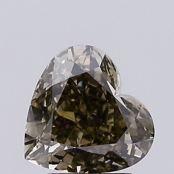 Heart Fancy Yellowish Gray Lab-grown Diamond 2.52ct VS1 loose diamond