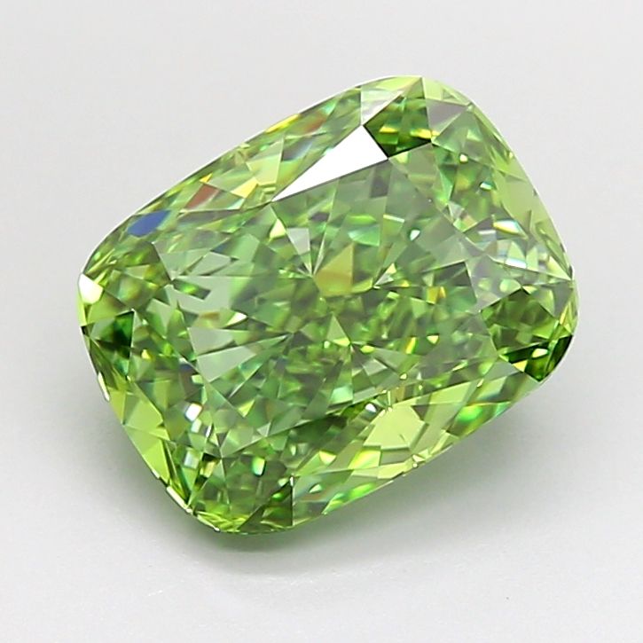 Cushion Fancy Vivid Green Lab-grown Diamond 3.54ct VVS2 loose diamond