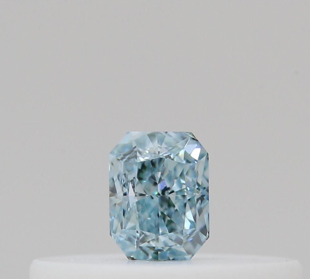 Radiant Fancy Intense Blue Green Natural Diamond 0.1ct loose diamond