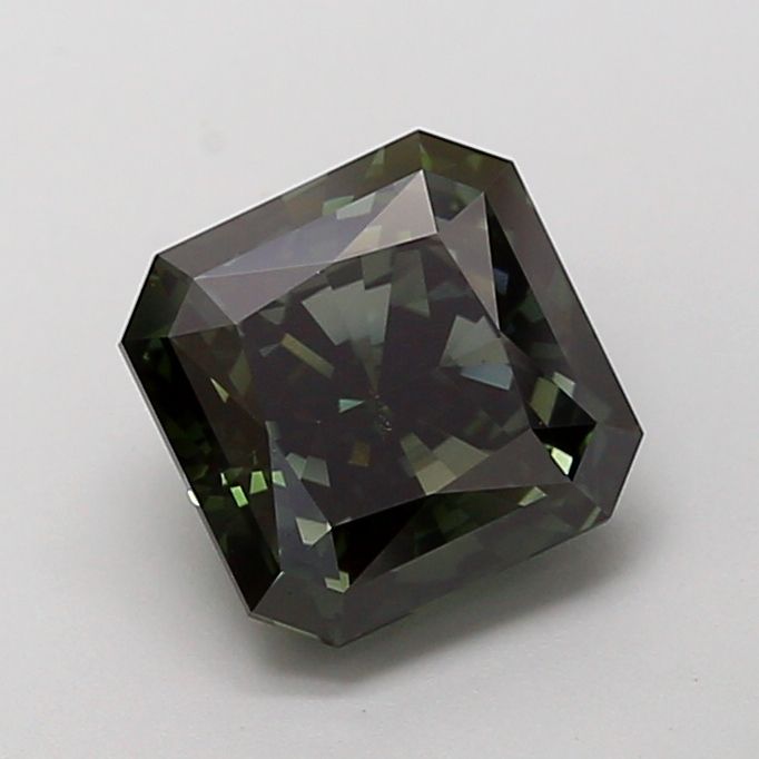 Square Radiant Fancy Deep Green Lab-grown Diamond 2.6ct VVS2 loose diamond
