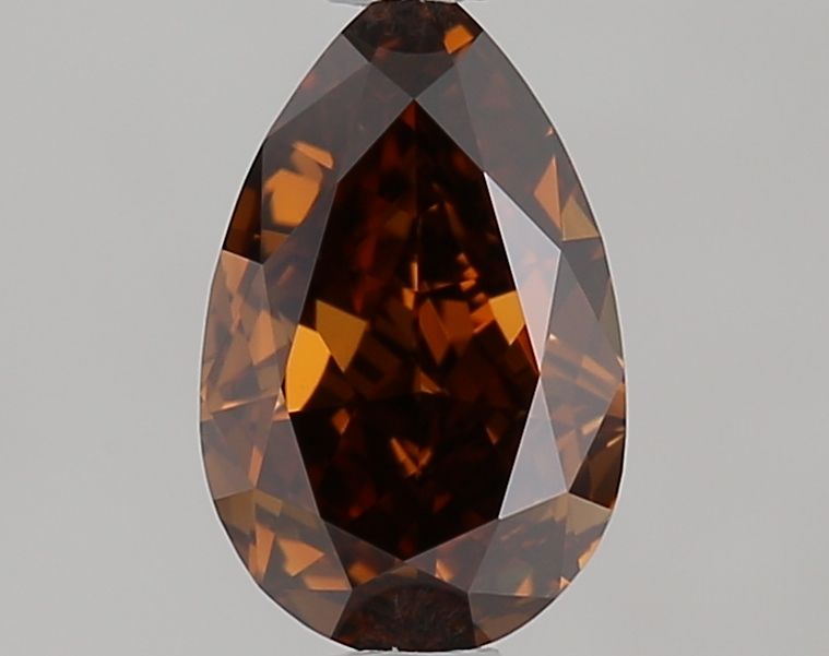 Pear Fancy Dark Orangey Brown Natural Diamond 0.74ct SI1 loose diamond