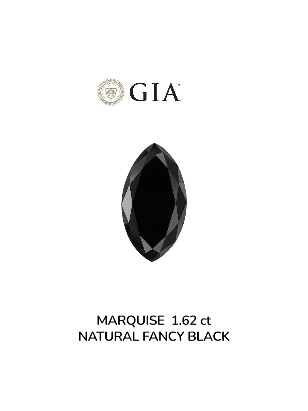 Marquise Fancy Black Natural Diamond 1.62ct VVS2 loose diamond