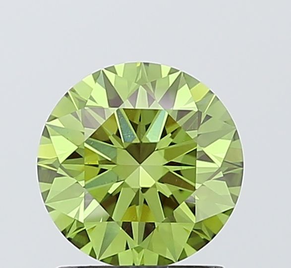Round Fancy Vivid Green Lab-grown Diamond 1.37ct VS1 loose diamond