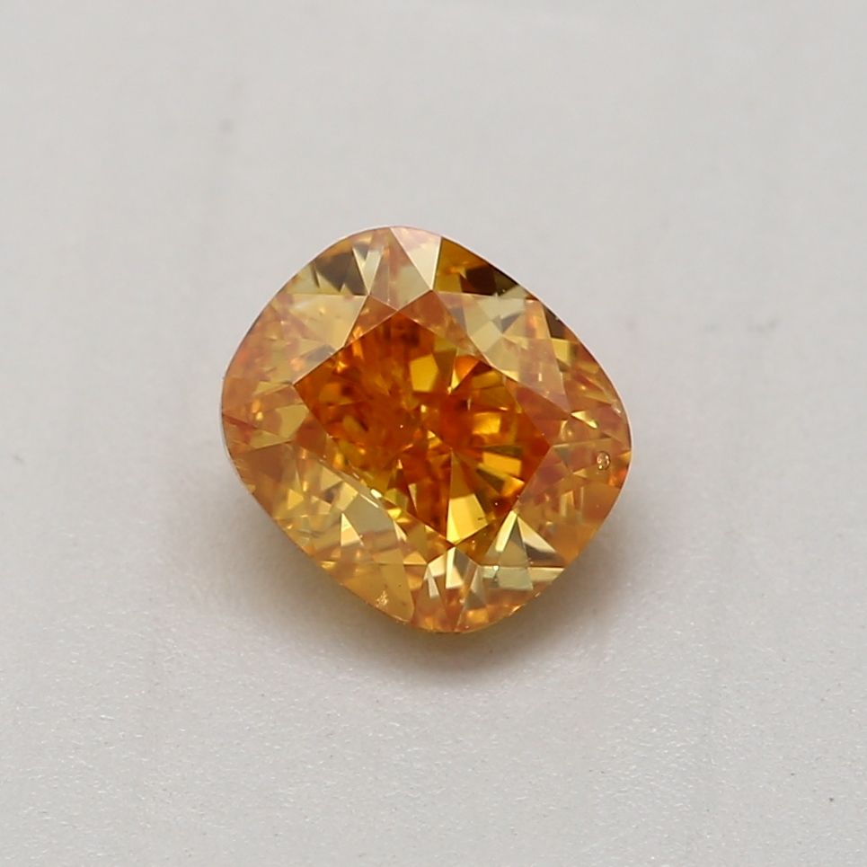 Cushion Fancy Vivid Yellow Orange Natural Diamond 0.45ct I1 loose diamond