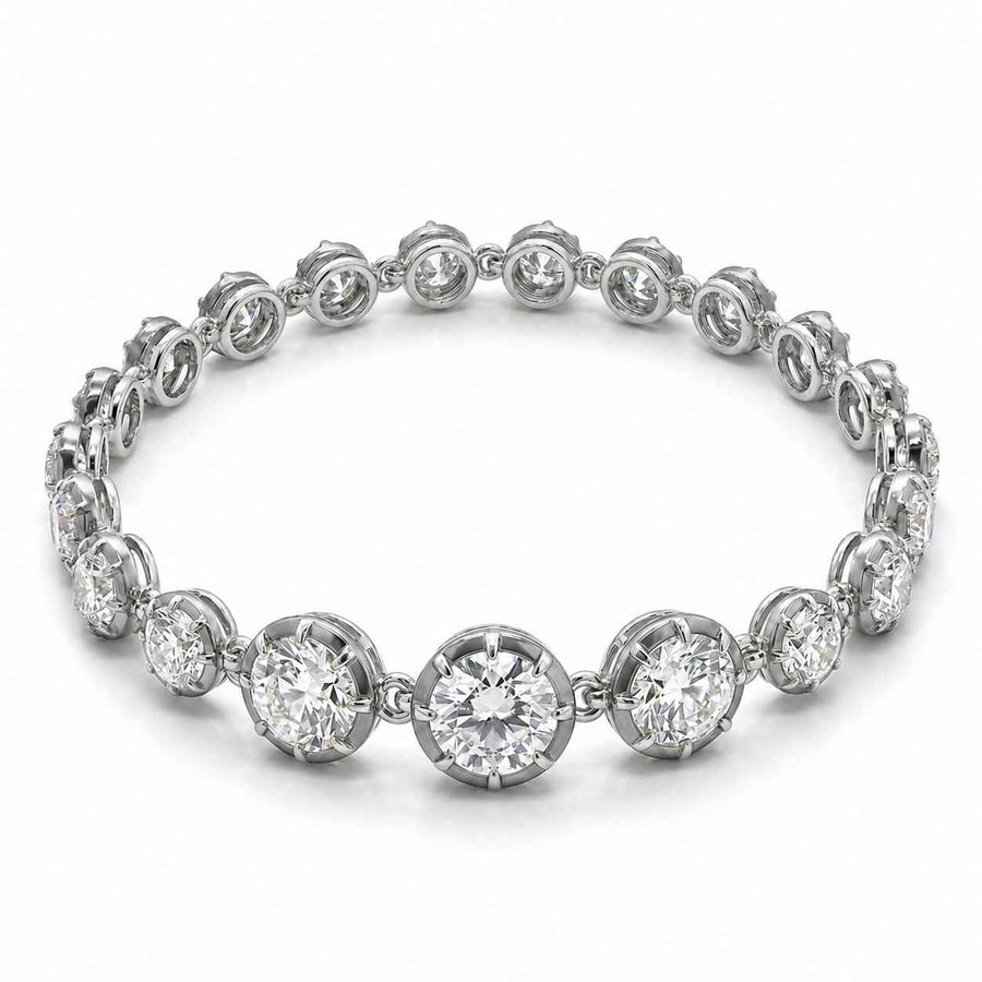 Bezel-Set Round Diamond Tennis Bracelet, 4.75ct total