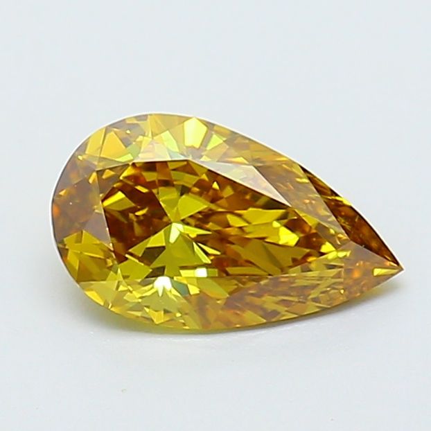 Pear Fancy Vivid Yellow Natural Diamond 0.82ct VS1 loose diamond