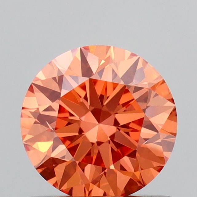 Round Fancy Vivid Orange Lab-grown Diamond 0.73ct VS1 loose diamond