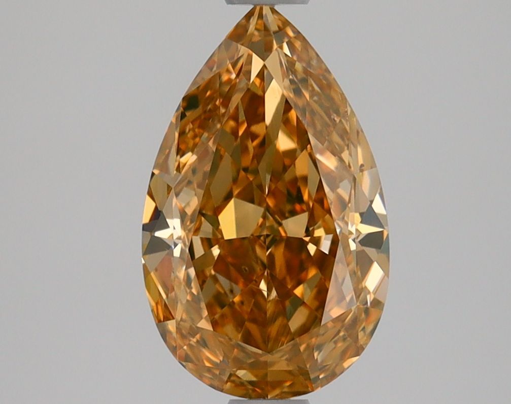 Pear Fancy Intense Yellowish Orange Natural Diamond 1.56ct VS2 loose diamond