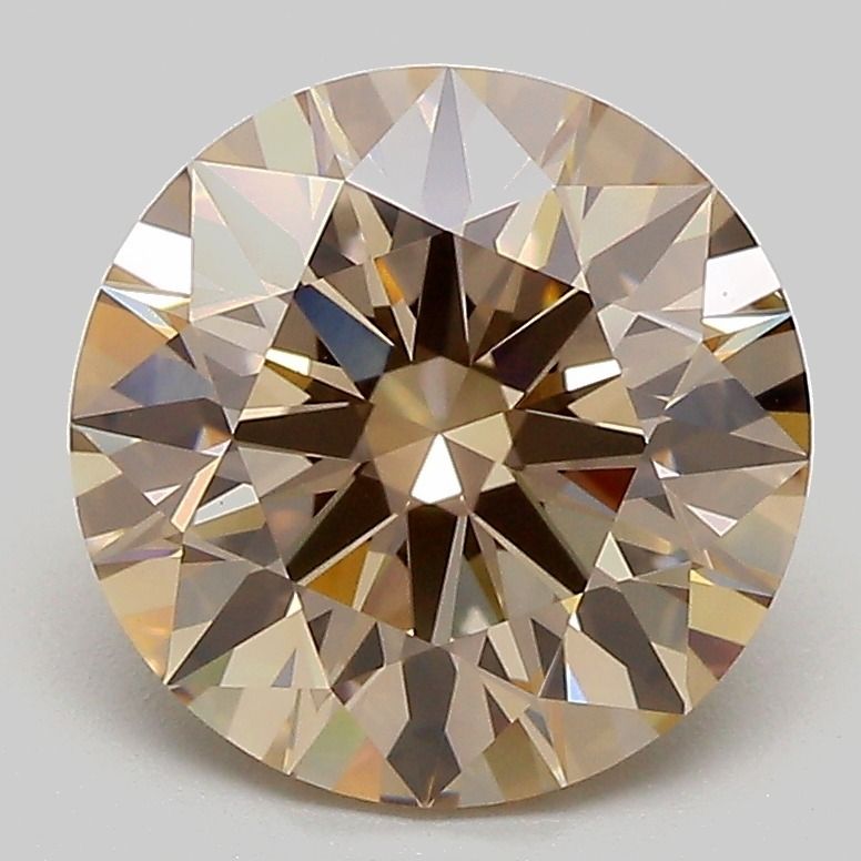 Round Fancy Light Brown Lab-grown Diamond 3.08ct VVS2 loose diamond