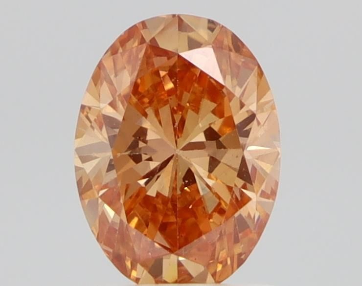 Oval Fancy Orange Lab-grown Diamond 0.89ct VS2 loose diamond