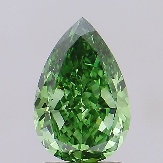 Pear Fancy Vivid Green Lab-grown Diamond 1.26ct VS2 loose diamond