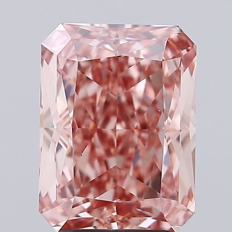 Radiant Fancy Pink Brown Lab-grown Diamond 3.08ct VS1 loose diamond