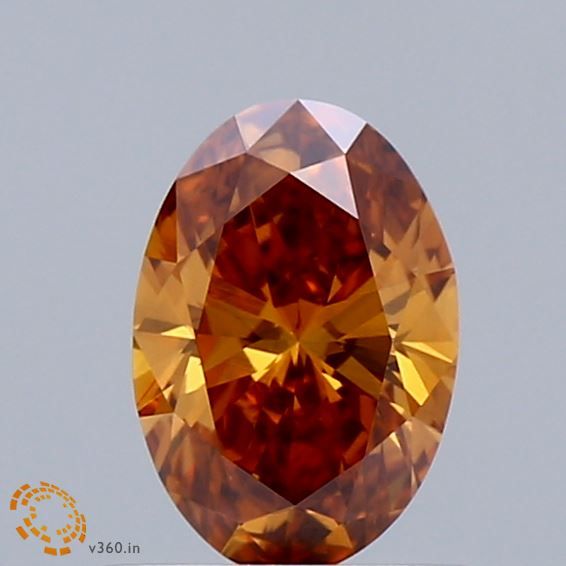 Oval Fancy Intense Orange Lab-grown Diamond 0.76ct VS1 loose diamond