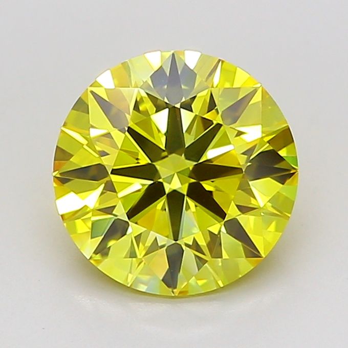 Round Fancy Vivid Yellow Lab-grown Diamond 1.51ct VVS2 loose diamond